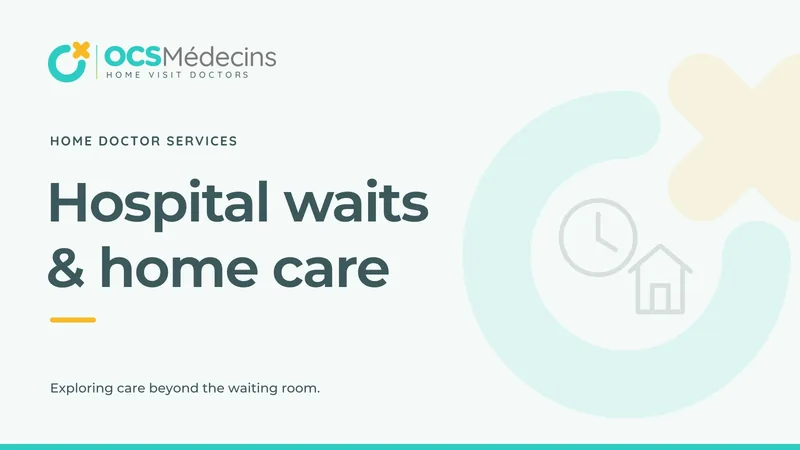 OCS branded Hospital waits and home care cover with a clock and house motif.